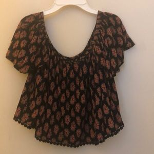 Topshop floral printed swing crop top